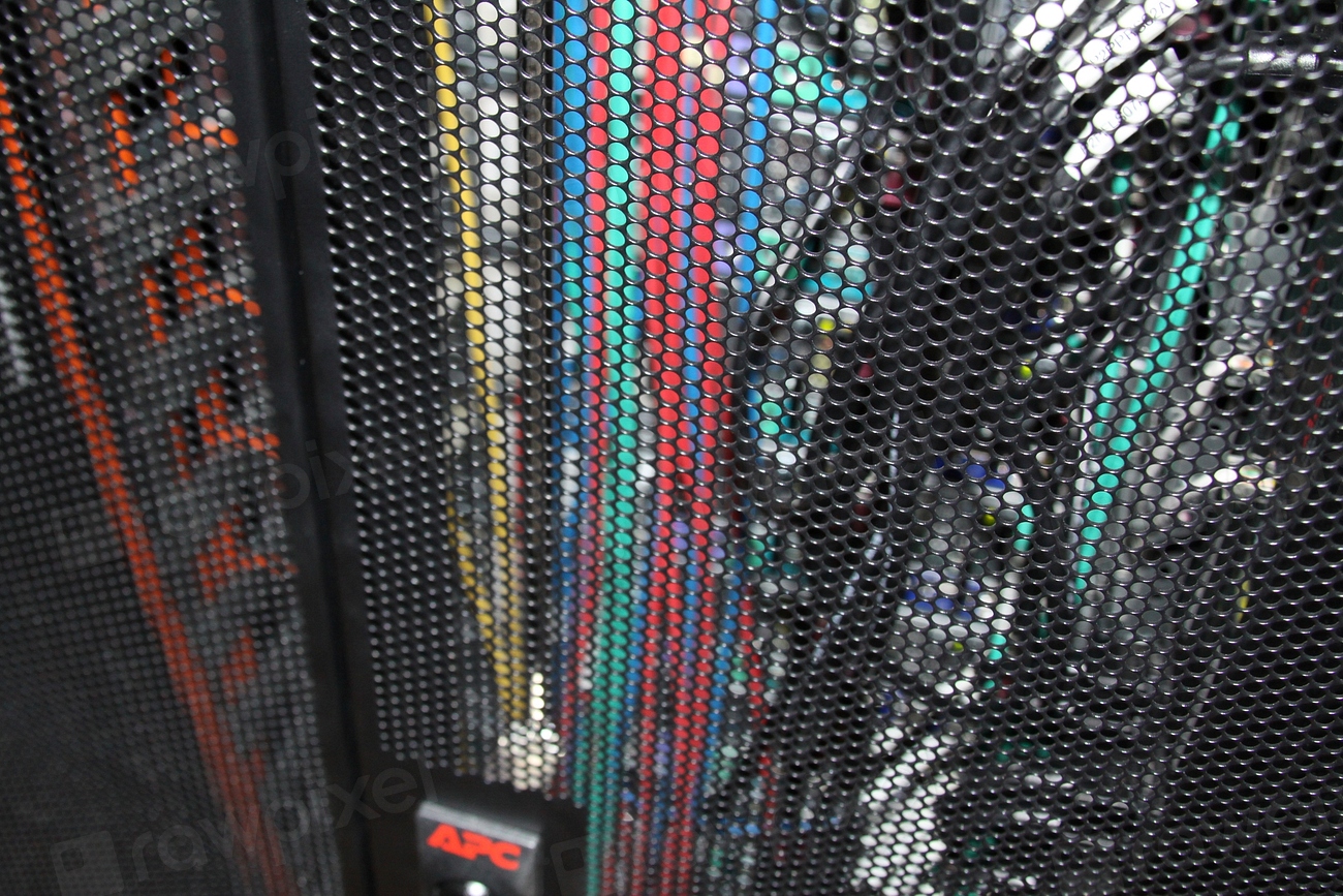 Rows of servers inside a data center